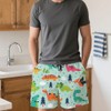 Men's Swim Trunks with Mesh Lining Cartoon Dinosaurs Board Shorts