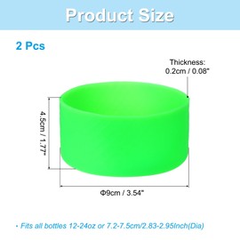 PATIKIL Silicone Water Bottle Boot, 2 Pcs 4 Inch Water Bottle Protective Sleeves 32-40 oz Anti-Slip Bottom Cover Sleeve Accessory Protector for Sports Water Bottles, Green