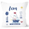 SpecialMe® Personalised Pillow for Birth Pillow Boy Teddy Captain Sailor
