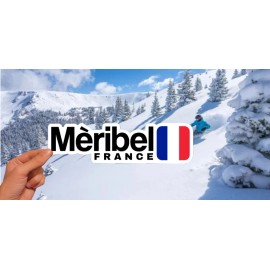 Méribel, France Méribel - France - Ski Resort Stickers  - with French Flag