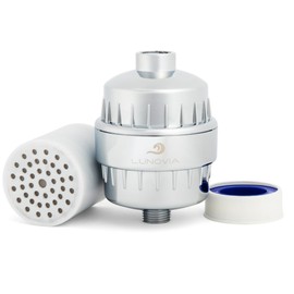 Lunovia Shower Filter for Hard Water – Reduces Impurities That Cause Dry Skin, Itchy Scalp & Dull Hair – Easy Install – Universal Fit – Works with Standard Wall & Handheld Showers