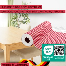 Sensalux Italian Country House Table Cloth Rolls Checked Red / White 1 m x 25 m
