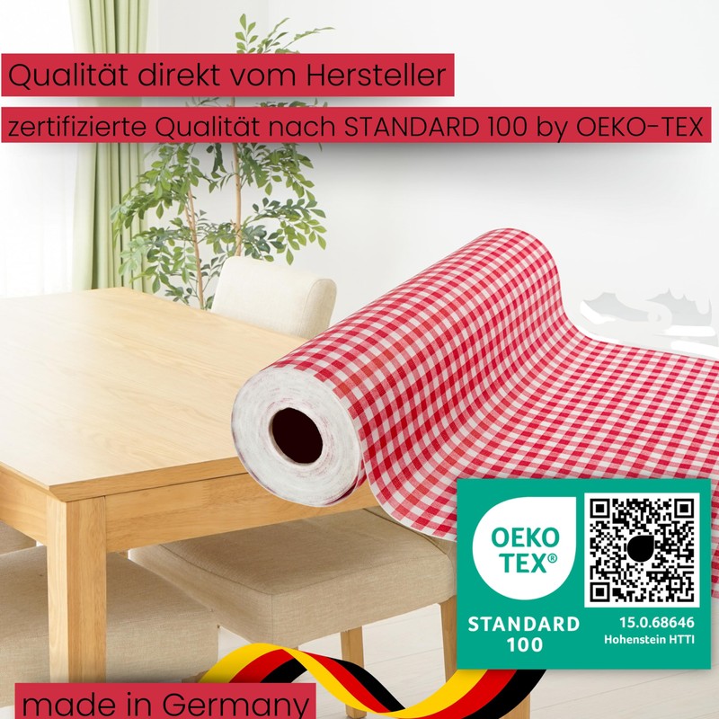 Sensalux Italian Country House Table Cloth Rolls Checked Red /