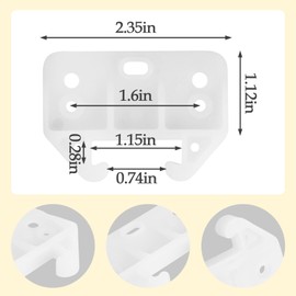 4 Pack White Drawer Rail Brackets Plastic Drawer Slides Guides with 12 Screws Dresser Drawer Slides Drawer Replacement Furniture Parts for Hutches, Drawer Systems and Dressers