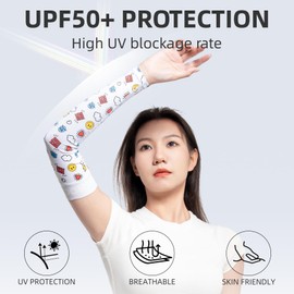 ROCKBROS Outdoors Sun Protection Sleeves Cooling UV Arm Golf Baseball Sun Sleeves for Men and Women L