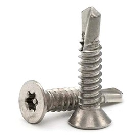 Star Drive with Pin Security Flat Head Self Drilling Screws 410 Stainless Steel - #6 x 1-1/4" Qty 100