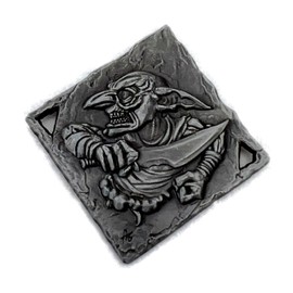 Cryptic Creative Silver Goblin Decision Coin D2 Heads-Tails - Yes-No RPG LARP