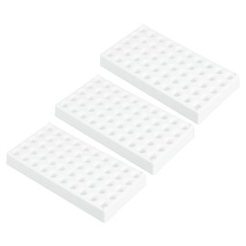 PATIKIL Vial Rack for 2ml Autosampler Vials, 3 Pack Vial Tray Holder 50-Well Stackable Test Tube Rack Vial Holder for Microcentrifuge Tubes, White