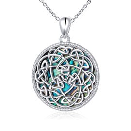 Alphm S925 Sterling Silver Jewelry Dara Celtic Knot Good Luck Irish Pendant Necklace Jewelry for Women Men