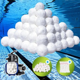 YAZ&OUZ 1.77 Lbs Pool Filter Balls for Sand Filter, Reusable Eco-Friendly Sand Filter Balls (Equals 30lbs Pool Filter Sand), Pool Filter Media Balls with Wash Bag, Filter Balls for Swimming Pools