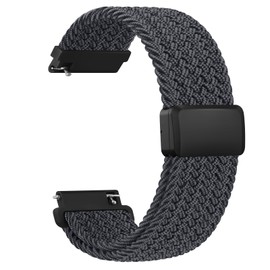 Magnetic Braided Bands for IDW13,IDW16,IDW19 Smartwatch Bands, 22mm Soft Nylon Replacement Strap for Fitpolo IDW13/Woneligo W13/FITVII HM57, ENOMIR/TOOBUR/MILOUZ/Gydom/Faweio/Veryfit IDW19 Smartwatch for Women Men (Graphite)