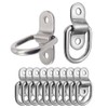 12x D-Ring Tie Down Anchor, 1/4'' Stainless Steel Cargo Tie