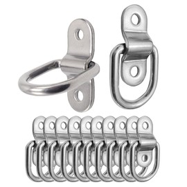 12x D-Ring Tie Down Anchor, 1/4'' Stainless Steel Cargo Tie Down Rings, Car Trailer Tie Downs for Truck Bed Tie Down Hooks, Car Tie Downs Heavy Duty Tie-Down Anchors Kayak Canoe Boat Bike Tie Downs