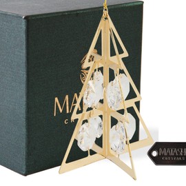 Matashi 24K Gold Plated Tree Ornament Crystal Studded Hanging Ornament for Holiday Decor for Mom, Grandma, Daughter | Perfact Idea