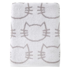 SKL Home Cat Bath Towel, White/Gray