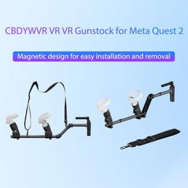 CBDYWVR VR Gun Stock for Meta Quest 2, Compatible with Quest 2 Controller Grips for Enhanced Stability and Control, Magnetic Stock Rifle Adapter