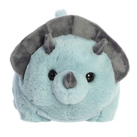 Aurora® Adorable Spudsters™ Taren Triceratops™ Stuffed Animal - Round Shape Makes For Comforting Cuddles - Perfect for Kids All Ages and Animal Loving Adults - Blue 11 Inches