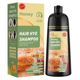 XYZCREATIVE Dark Brown Hair Dye Shampoo 3 in 1 for Women & Men 100% Gray Hair Coverage - Herbal Ingredients Natural Plant Hair Color - Hair Dye in Minutes 500ML