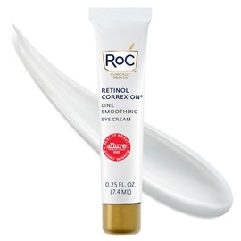 RoC Retinol Correxion Crema para ojos Mini para ojeras e hinchazón, crema diaria contra las arrugas, tratamiento antienvejecimiento para el cuidado de la piel, 0.25 oz