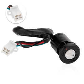 Smotrcc 4 Pin Ignition Key Switch Set with Cap Repalacement for Chinese Made 4 Wire 50cc 70cc 90cc 110cc 125cc 150cc 200cc 250cc Dune Buggy Go Kart ATV 4 Wheeler (2 Pack)