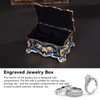 Royalblue Rhinestone Jewelry Box Ring Retro Flower Engraved Earrings Necklace