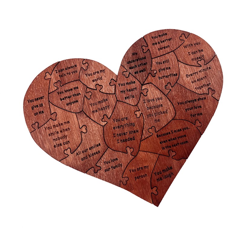 Wooden Heart Puzzle Valentines Day Heart Shape Puzzles Romantic Love