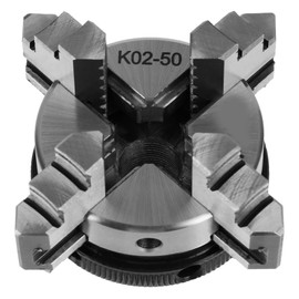 50mm Mini 4 Jaw Lathe Chuck Reversible Self Centering Manual Chuck K02, 50, Small Size, High Strength, Convenient to Carry, with 4, jaw Design, for Woodworking Lathe, High