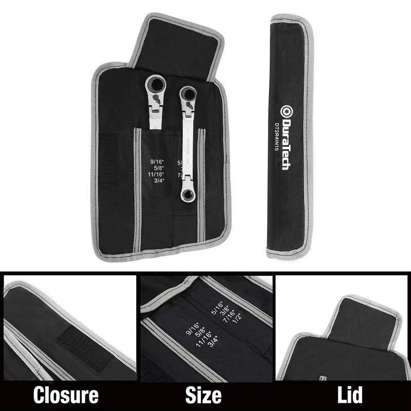 DURATECH 4-in-1 Flex-Head Reversible Ratcheting Box Wrench Set, SAE, 2-Piece,