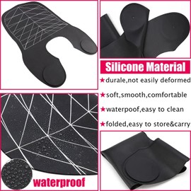 Hair Cutting Guide Collar Silicone Waterproof Cutting Cape for Hair Stylist Hair Cutting Mat for Shoulders Hair Cut Mat with Guidelines Weighted Neck Wrap for Salon Home Large