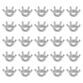 PATIKIL 0.5x0.2" King Crown Charm, 100Pcs Metal Crown Beads Charm for Woman Necklace Earring Bracelet Jewelry Making and DIY Crafts, Silver White