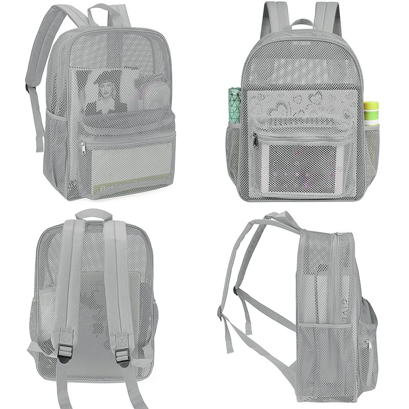 MCWTH Heavy Duty Mesh Backpack, See Through School College Student