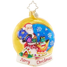 Christopher Radko Hand-Crafted European Glass Christmas Decorative Ornament, Crescent Moon Christmas Gem