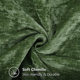 decorUhome Christmas Chenille Soft Throw Pillow Covers 26x26 Set of 2, Farmhouse Velvet Pillow Covers, Decorative Square Pillow Covers with Stitched Edge for Couch Sofa Bed, Forest Elf