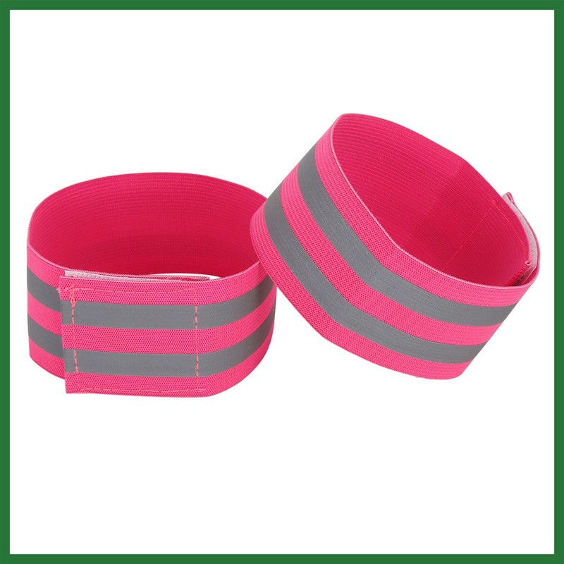 Motoforti 8pcs Reflective Bands for Arm Cycling Reflective Armbands Pink