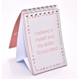 52 Positive Affirmation Desktop Cards To Help You Live a More Mindful Life & Manifest Positive Thoughts (Pink and White)