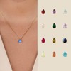 December Birthstone Necklace Water Drop Zircon Clavicle Pendant Necklaces 14K