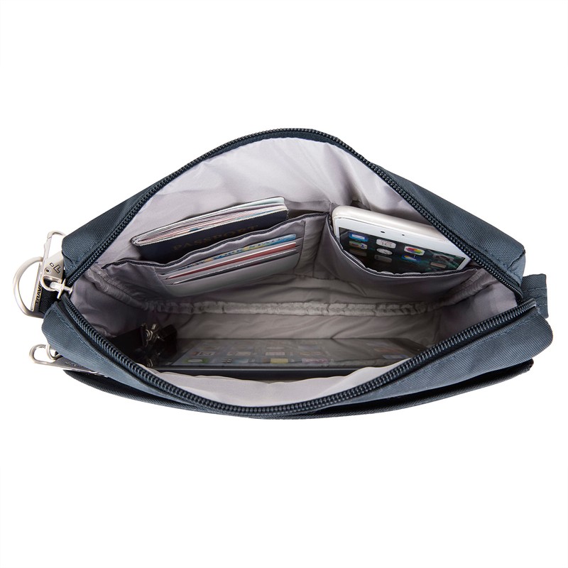 Travelon Bolso cruzado pequeño de clase antirrobo para mujer, midnight,