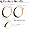 Flongo Enamel Hoop Earrings for Women: 2 Pairs Black White