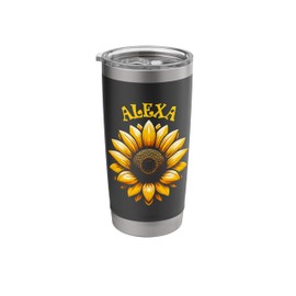 Alexa Beautiful Sunflower Design for Girls Name Alexa Stainless Steel Insulated Tumbler