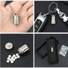 Mini Pill Box Keyring, Titanium Waterproof Pill Box Pendant Small