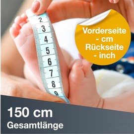 HSYTEK 2 in 1 Professional Tape Measure in CM and INCH, 150 cm, Includes Storage Box for Dressmakers, Craftsmen and DIY Projects (White)