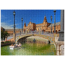 MyPuzzle Plaza De Espana, Seville, Andalusia, Spain - Premium 500 Piece Jigsaw Puzzle for Adults