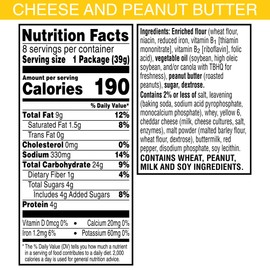 Keebler Sandwich Crackers, Lunch Snacks, Cheese and Peanut Butter (4 Trays, 32 Packs)