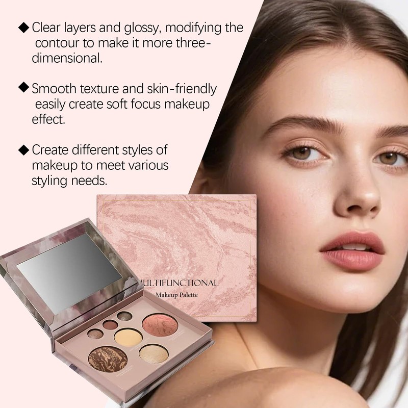 Baked Palette Makeup Set,3Pcs Cosmetic Make Up Starter Kit, Includes