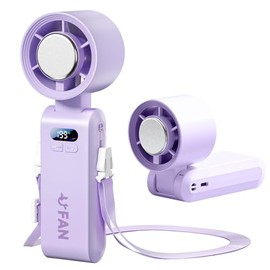 Numgug Handheld Fan, Portable Handheld Fan with Ice Function, mini personal fan, Turbo Powerful Rechargeable Fans,1-199 Speed, Foldable, for Women Men Outdoor Indoor travel essentials(Purple)