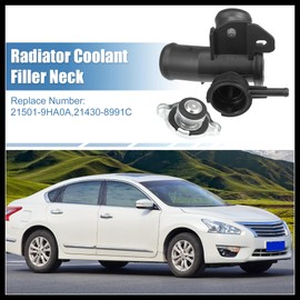 Hihaha No 21501-9HA0A/21430-8991C Engine Radiator Filler Neck with Fully Sealed Cap for Nissan Altima 2.5L L4 2007-2013 Plastic Upper Radiator Coolant Filler Neck Water Pipe Durable Material