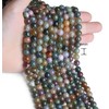 QINJIEJIE Natural Indian Agate Beads 50 Pieces 8 mm with
