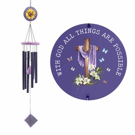 JMsuertes Campanilla de viento cristiana con cruces, regalos cristianos para mujeres, regalos espirituales religiosos, regalos inspiradores para mujeres, amigos, regalos basados en la fe, regalos
