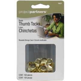 Project Partner 70027 Thumb Tacks, Brass