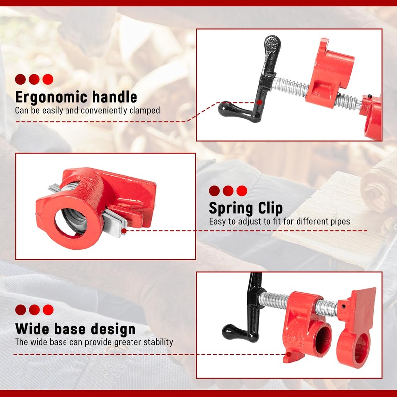 Pipe Clamps 3/4 inch Pipe Clamps for Woodworking Heavy Duty